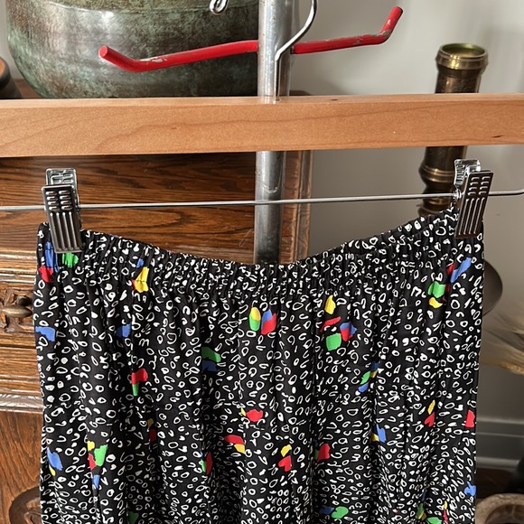 VINTAGE Midi Skirt Elastic Waist Yoke Confetti - Picture 4 of 9